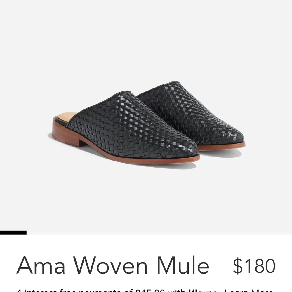 Black Woven Mule